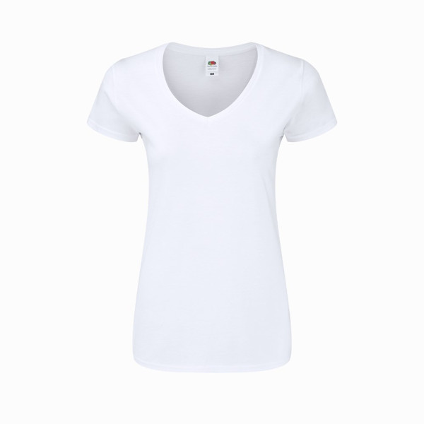 Frauen Weiß T-Shirt Iconic V-Neck